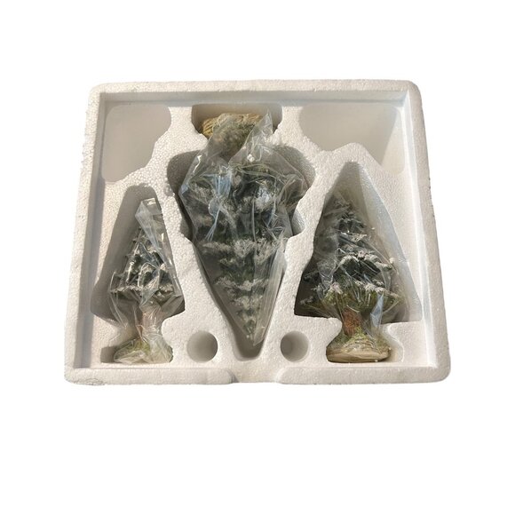 Department 56 Village Snowy Scotch Pines Set Of 3 Christmas Decor Trees - Picture 2 of 3